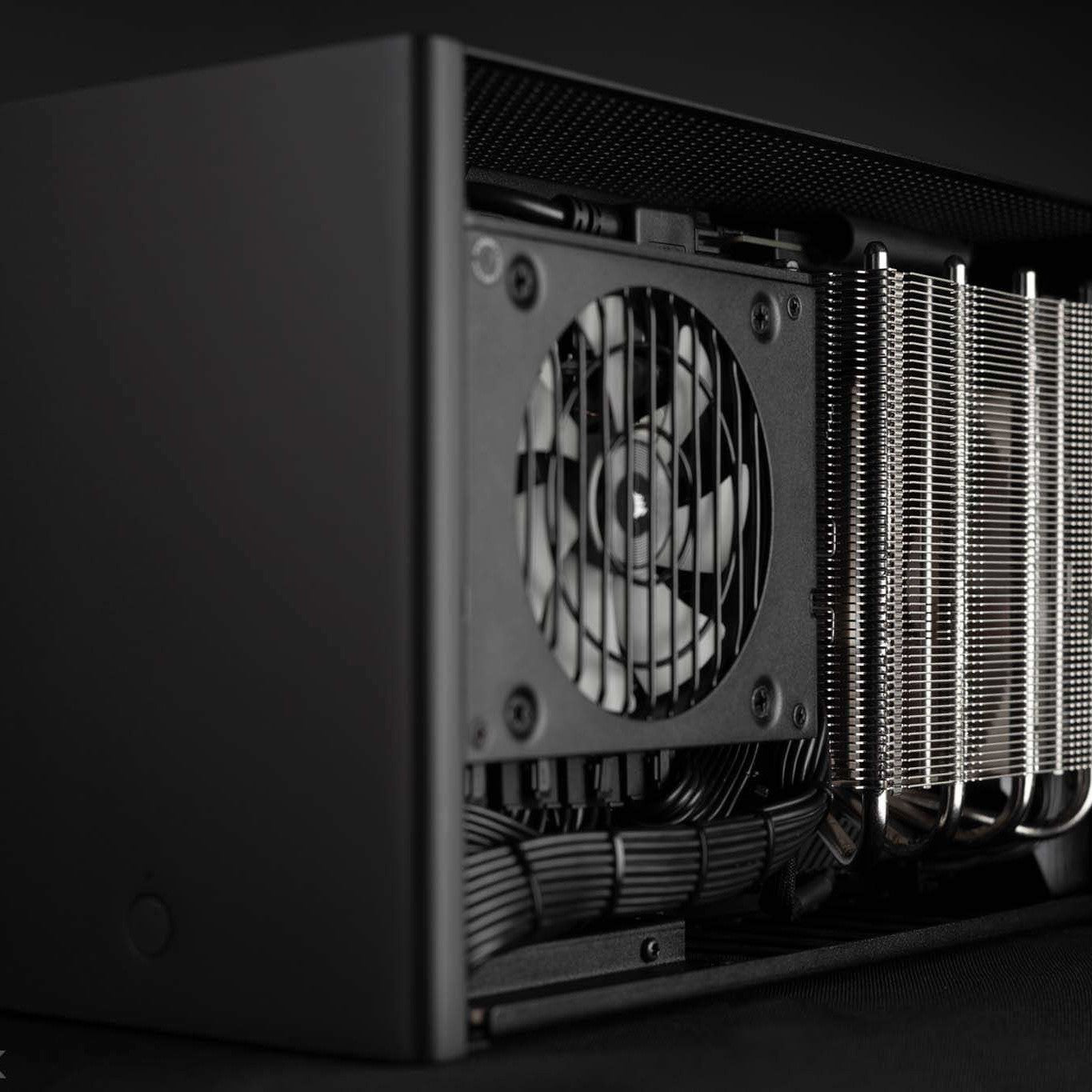 Internal view of a custom PC build inside the LOUQE GHOST S1 MkIII